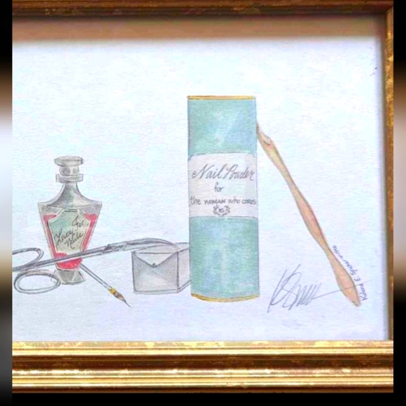 Pair of Kolene E. Spicher Signed Numbered Prints/Vanity Powder Room/ Shabby Chic - Picture 3 of 4